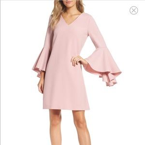 Eliza J Belle Sleeve Dress Blush Wedding Guest